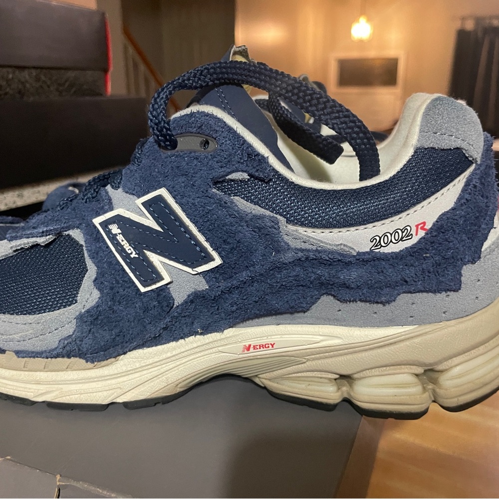 New Balance 2002R Navy and White Sneakers